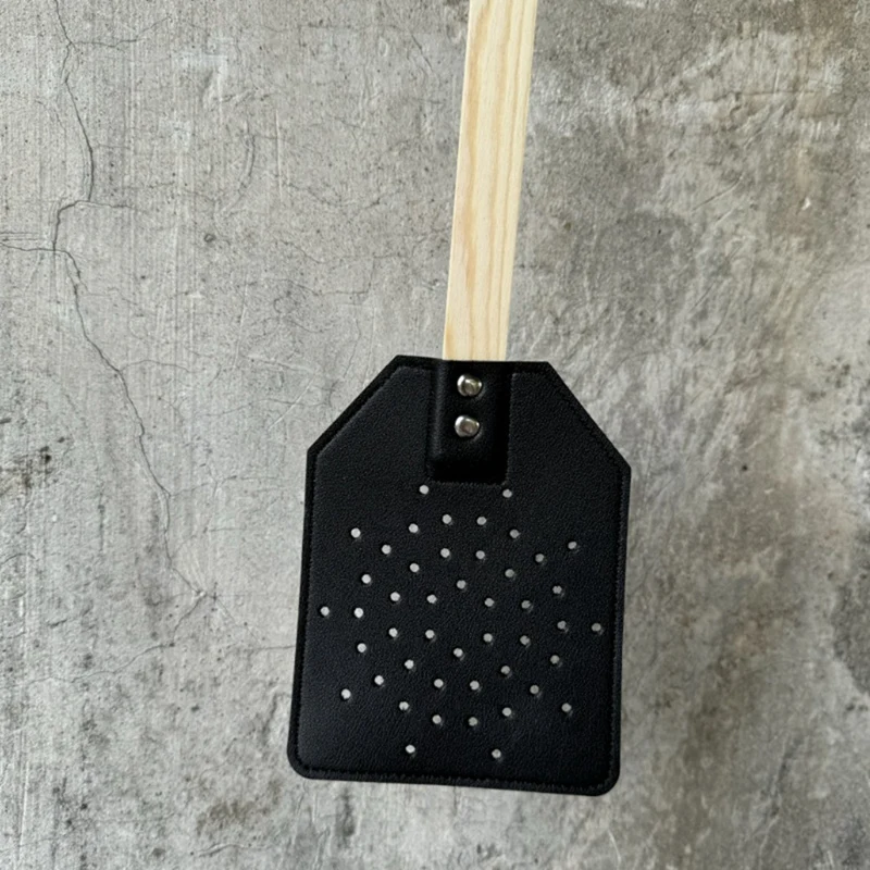Holzstab Griff Mücken klatsche manuelle Fliegen klatsche Pu Leder Mücken klatsche