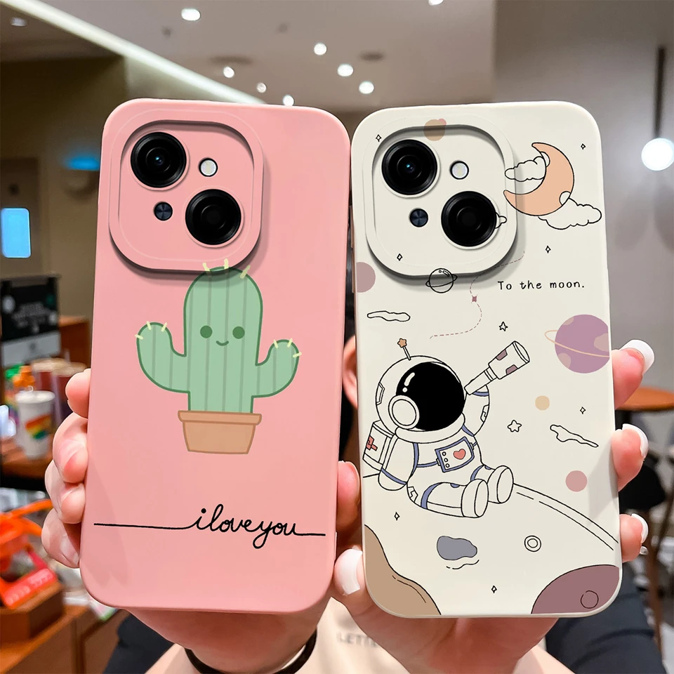 For Tecno Spark Go 2025 Case Lovely Cat Liquid Silicone Durable Fashion Simplicity Back Cover For tecno spark go 2025 Funda