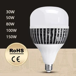 LED E27 High Power Bulb Light 150W 100W 80W 50W 30W AC220V 230 240V Spotlight Lampada LED Bombillas Lamp