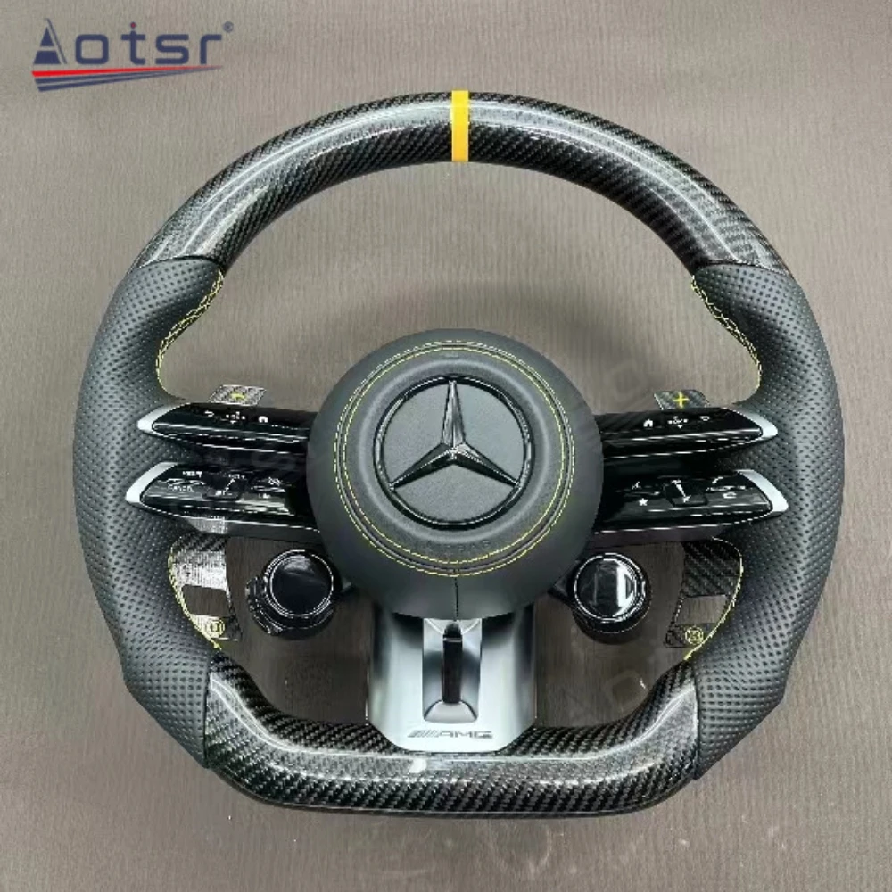 Car Steering Wheel Assembly For Mercedes Benz E C A S Class GLA GLC GLB GLE Carbon fiber Auto Steering Wheel  Car Electronics