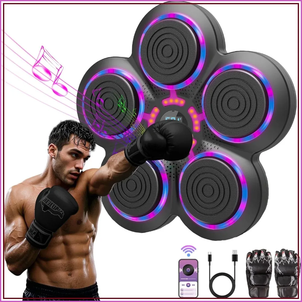 Smart Bluetooth Boxing Trainer with Music, Wall Mount Fitness for Home Office Gym, Adults Kids