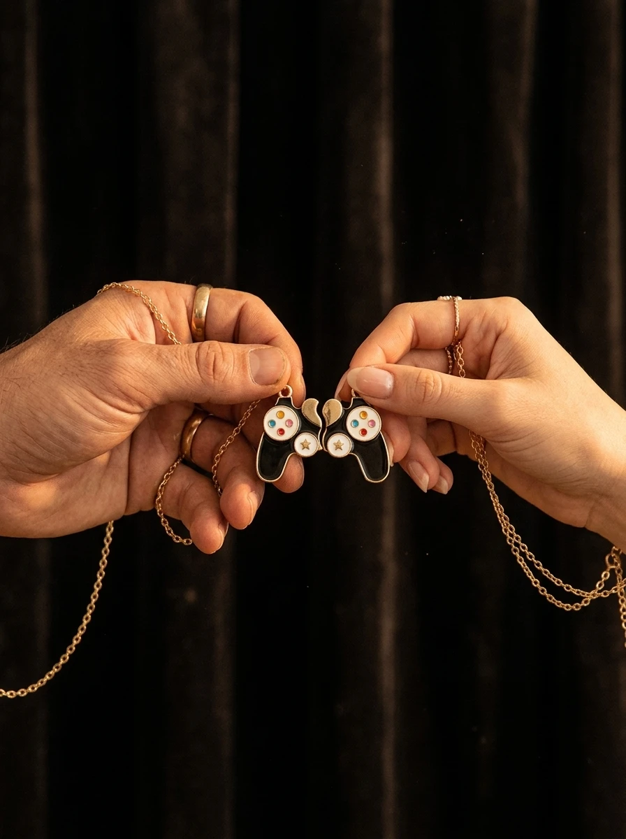 Magnetic Couple Matching Necklaces - Zestaw 2 szt. Magnetycznych naszyjników dla