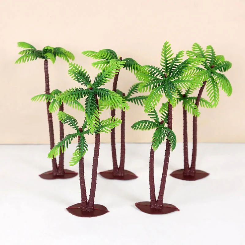 5/10 Stück Hawaii-Kokosnussbaum-Kuchendekoration Grüne Palmen-Cupcake-Topper DIY Mikro-Landschaft Hawaiianische Hochzeit Geburtstag Kuchendeko – Detail 7