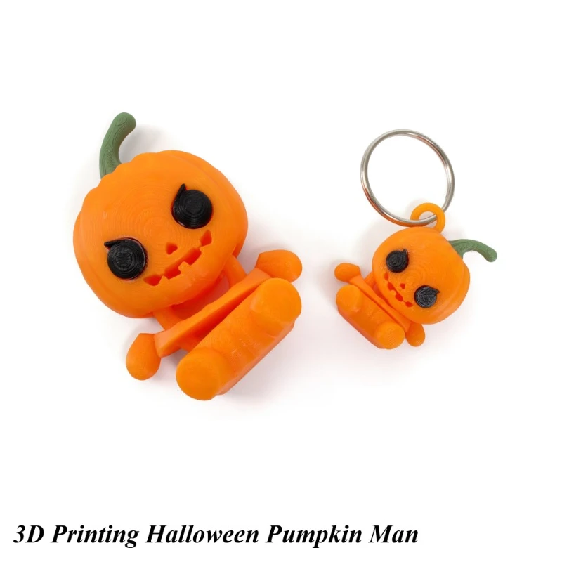 ثلاثية الأبعاد الطباعة الشر اضحك اليقطين دمية زينة سطح المكتب زخرفة الحرف مفتاح سلسلة هالوين هدية للبنين والبنات 1 قطعة #1