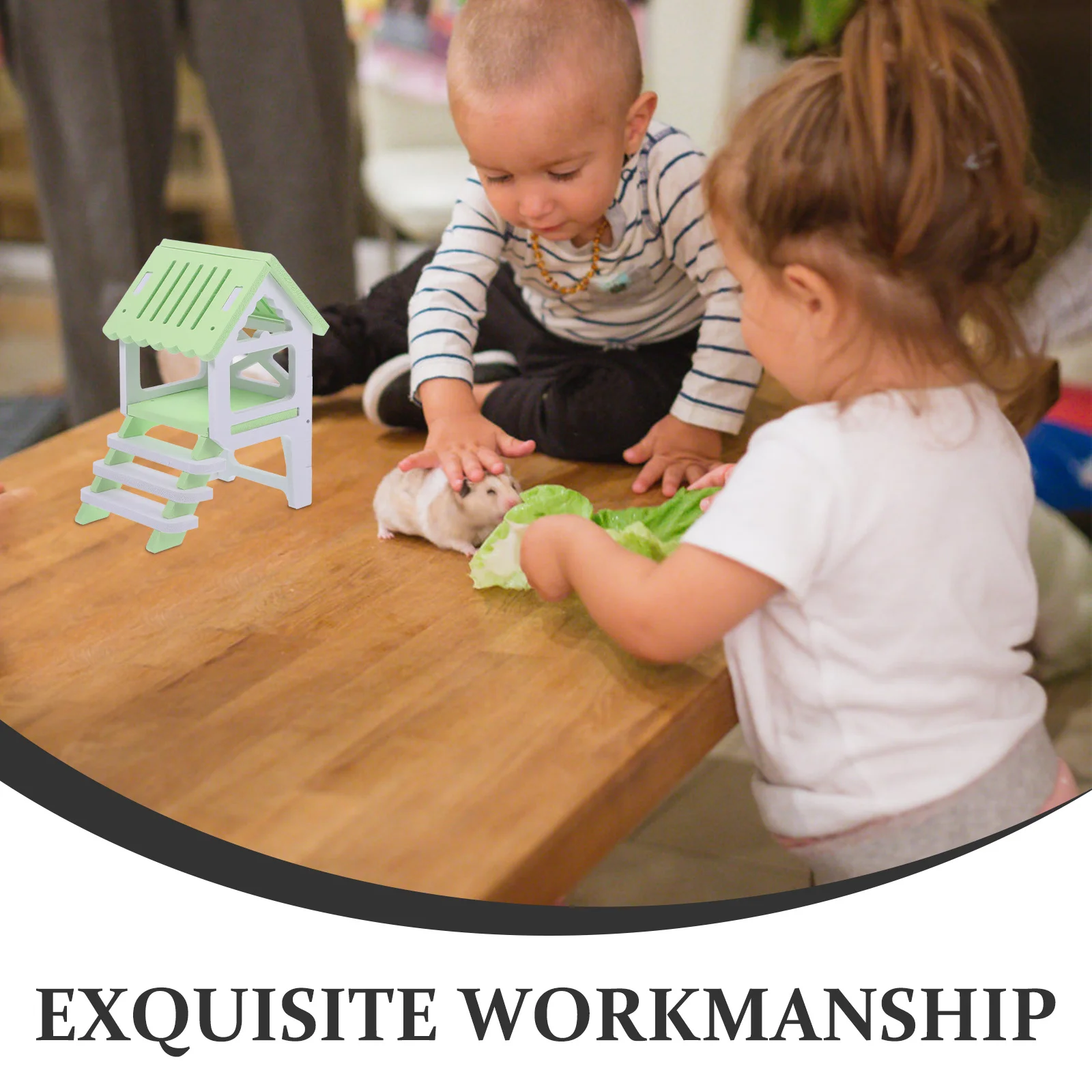 

1Set Double-Deck Hamster House Villa Hideout for Small Pets Dwarf Hamsters Gerbils Mice Cage Nest Ramp Playhouse Habitat