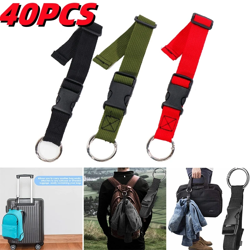 40PCS Portable Nylon Anti-theft Luggage Strap Holder Gripper Add Bag Handbag Clip UseTo Carry Multitool Outdoor Small Tools