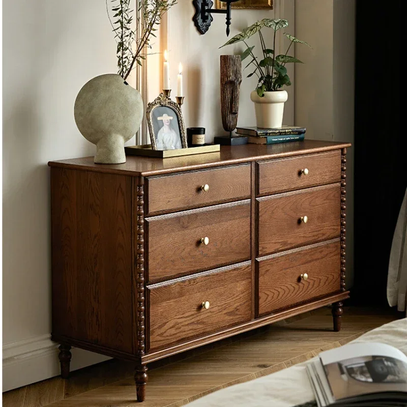 

Solid Wood Drawers Small Apartment Bedroom Chest of Six Master Locker Storage