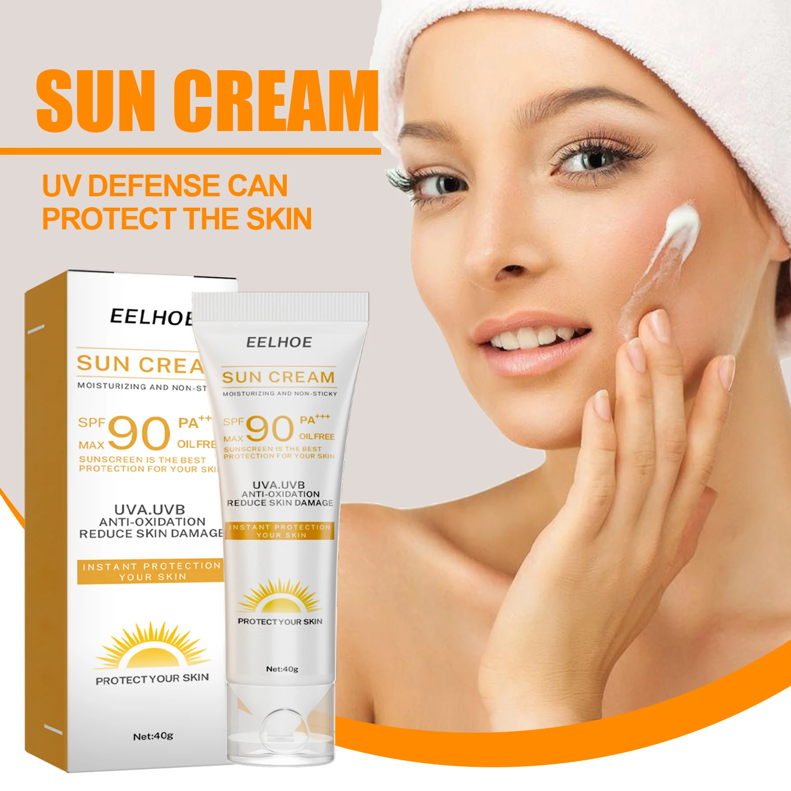 Facial Cream Sunscreen SPF 90 Brighten Sun Cream For Face Body Oil Control Moisturizer Daily Sunblock Skin UV Protective Lotion