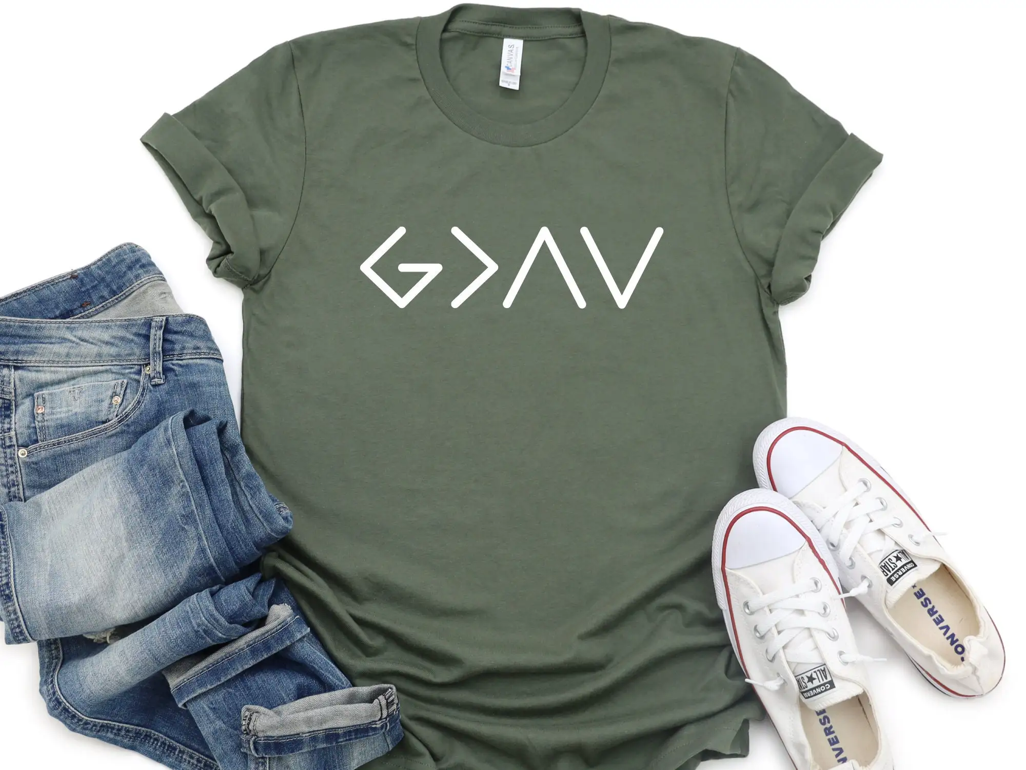 God Is Greater Than The Highs And Lows T Shirt Religious Christian Church Faith