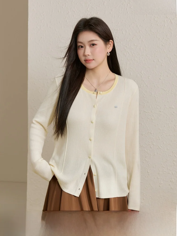 

White Peach Bubble Color Blo Lightweight Breathable Long Sve Knitted Sweater for plus Size Women Spring New Sle
