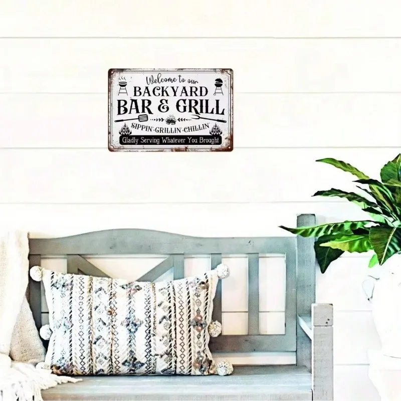 لوحة لافتة معدنية كلاسيكية حصرية - قطعة واحدة مقاس 8 × 12 بوصة |   ديكور مثالي لسطح الفناء في الفناء الخلفي للمزرعة