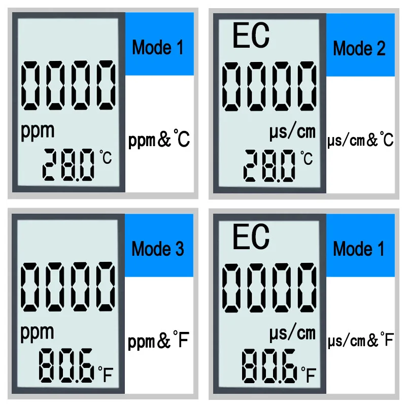 Digital Water Quality Tester TDS EC Range 0-9990 Multifunctional Temperature Meter for Water Purity TEMP PPM Tester