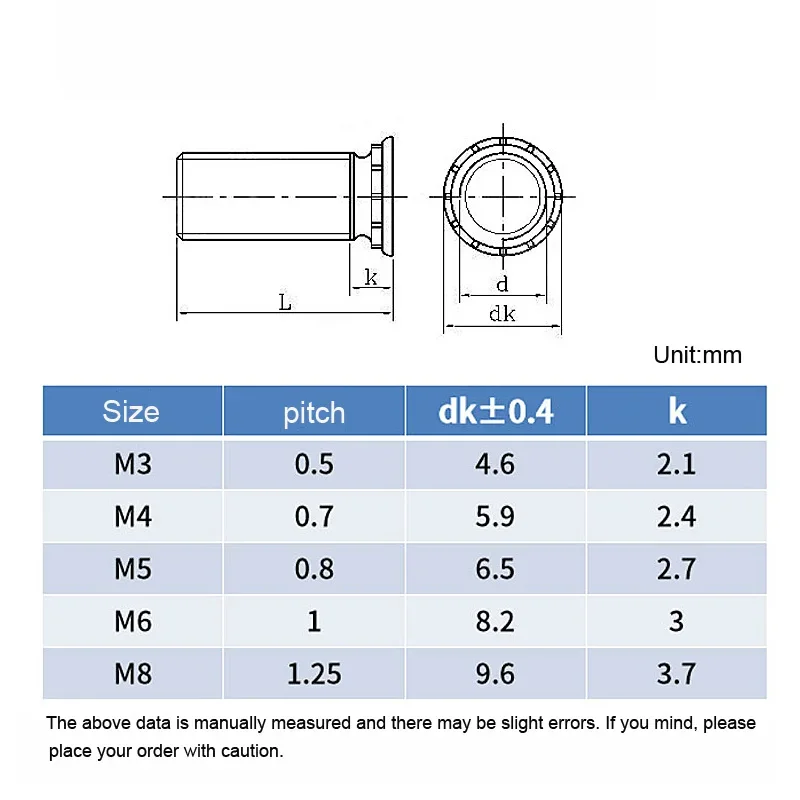 Carbon Steel Zinc Plated M2.5 M3 M4 M5 M6 M8 M10 self clinching studs pressure rivet screw flush head studs