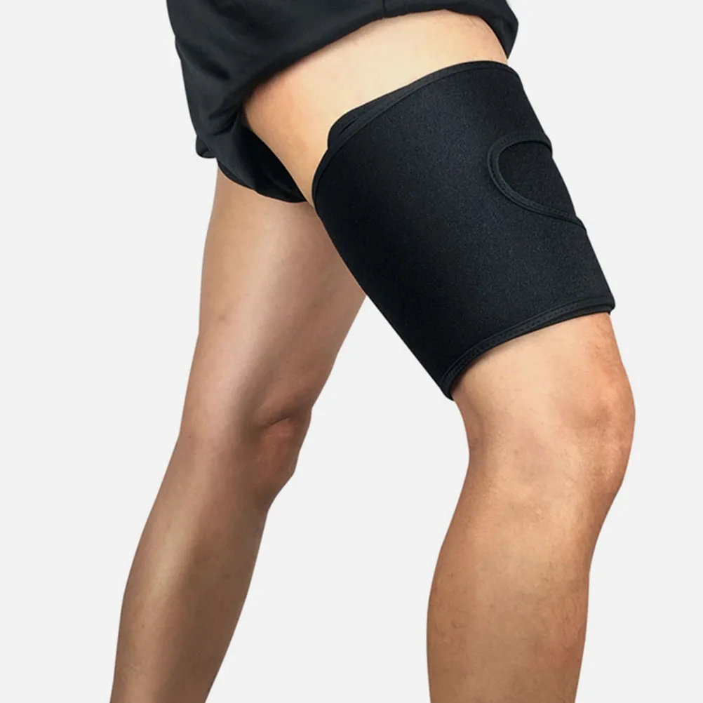 

Sports Thigh Brace Compression Sleeve Adjustable Size Elastic Breathable Material Hamstring Support Outdoor Activities Jogging
