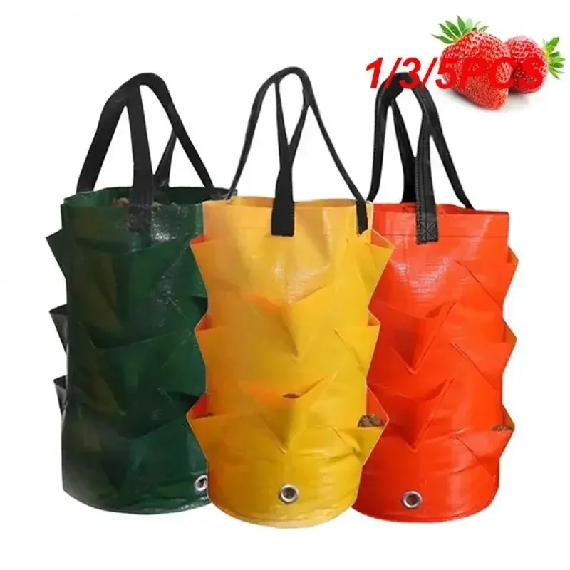 

1/3/5PCS Reusable Planter Pot PE Growing Bags For Vegetable Flower Outdoor Planting Bag Hanging Strawberry Potato Flower