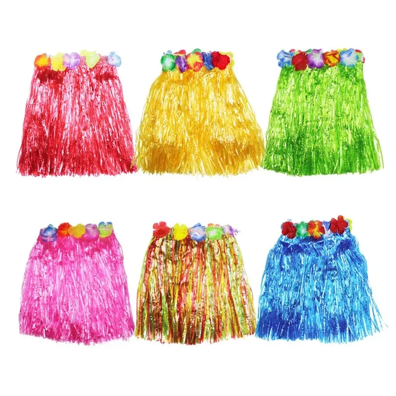 40cm Plastic Fibers girls Woman Hawaiian Hula Skirt Hula Grass costume Flower Skirt Hula dance dress Party Hawaii Beach Supplies