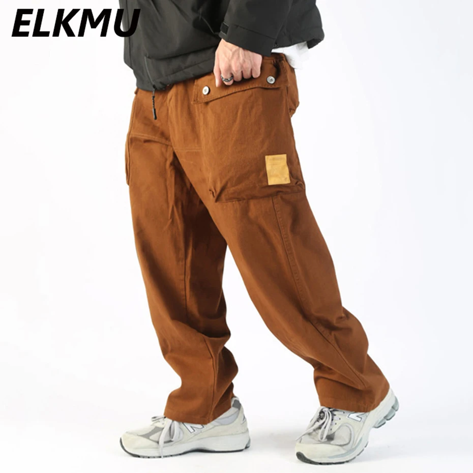 

Japan Harajuku Tactical Pants Vintage Loose Straight Cargo Pants Streetwear Hip Hop Pants Pockets Trousers