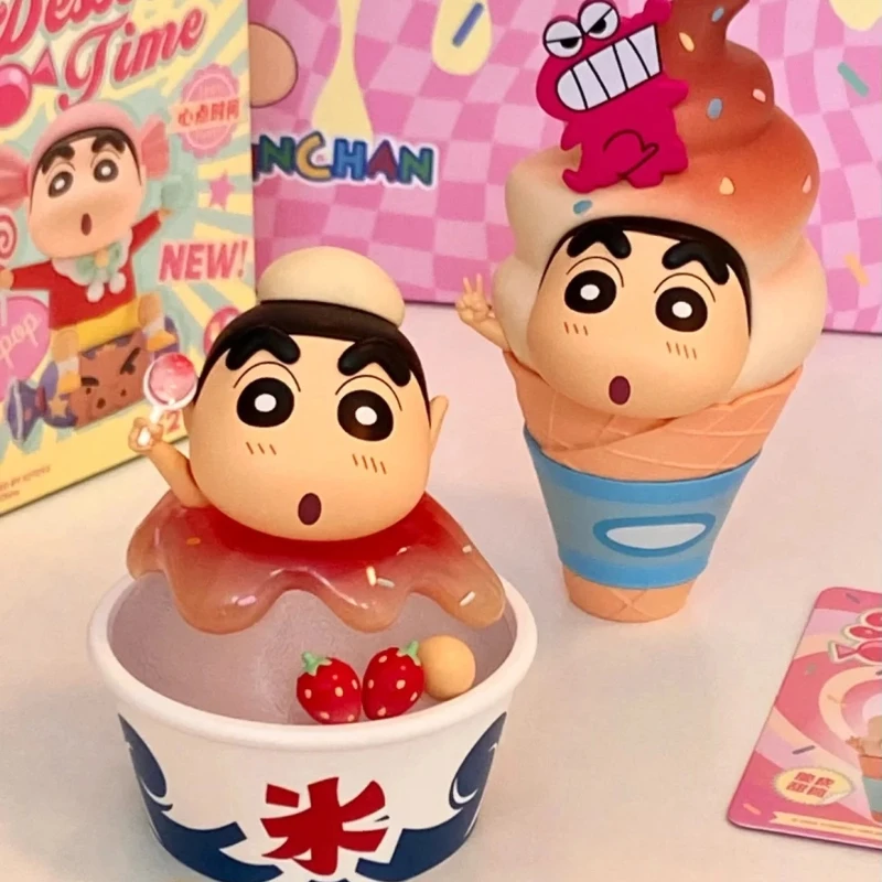 

52toys Crayon Shinchan Dessert Time Series Blind Box Cute Anime Figure Character Desk Decor Collectible Birthday Gifts For Girls