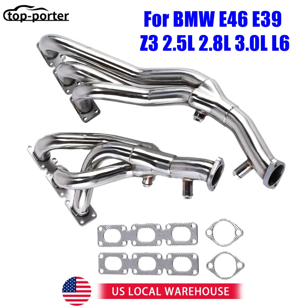 

Exhaust Header For BMW E46 E39 Z3 2.5L 2.8L 3.0L L6 Silver