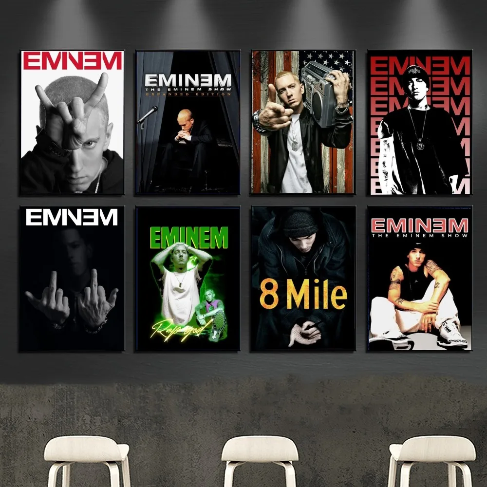 Eminem 8 Mile Hip Hop Rapper Singer Poster Poster Kraft Club Bar Paper Vintage Poster Wall Art Painting Bedroom Study Stickers