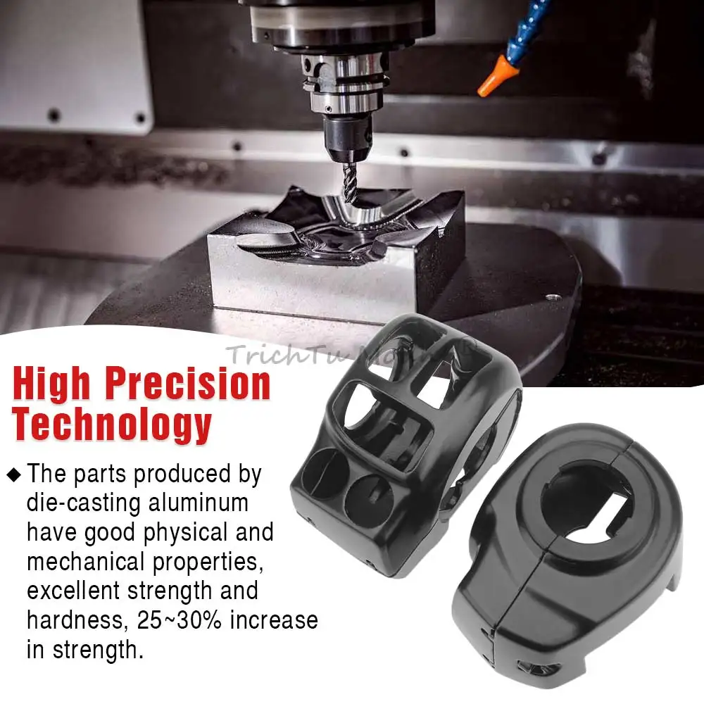 Handlebar Control Switch Housing Cover Kit Fits For Harley Davidson 2014–2025 High Quality Billet Aluminum Black Switch Housing