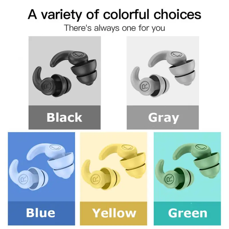 Silicone Sound Insulation Earplugs Soft Noise Reduction Earplug Washable Waterproof Swimming Plugs Anti Snore Sleeping Earplugs