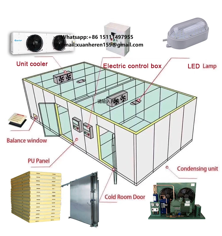 Walk in Cool Rooms and Freezer Room Refrigeration Unit Small Cold Storage Container
