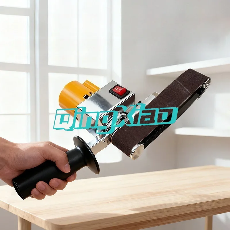 Small Electric Handheld Belt Sander Polishing and Sanding Belt Sander Knife Sharpening Tool Polisher