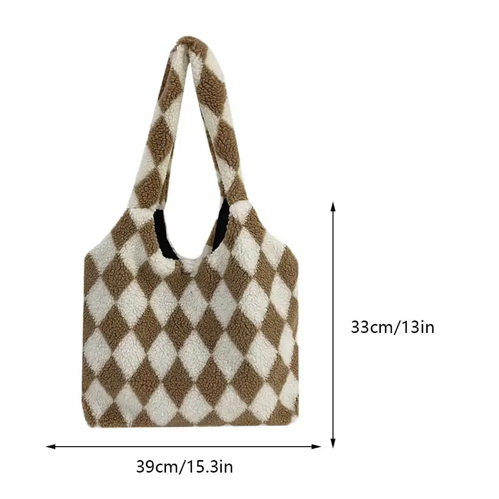 حقيبة كتف من الفرو للنساء ، حقيبة هوبو بسيطة ناعمة ، سعة كبيرة ، شبكة ماسية ، حقيبة ترفيهية خارجية للسيدات