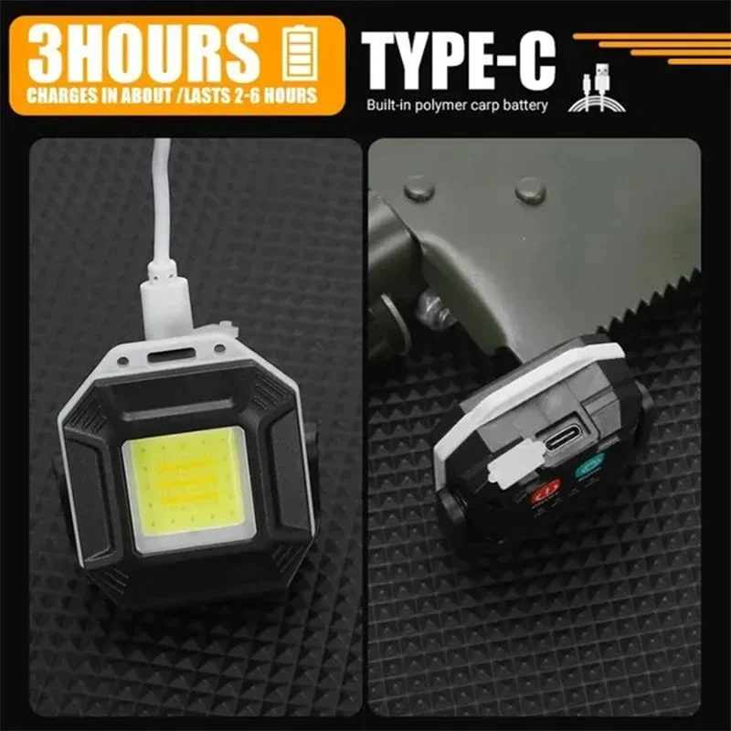 Tragbare COB LED Arbeitsleuchte Schlüsselanhänger Taschenlampe USB wiederaufladbare Notlicht Mini LED Laternen mit Magnet