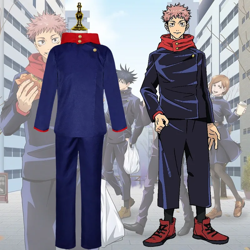 Cosplay Jujutsu Kaisen Anime Itadori Yuji Top Pants Stricker  Set School Uniform Costumes Party For Woman Men Cos