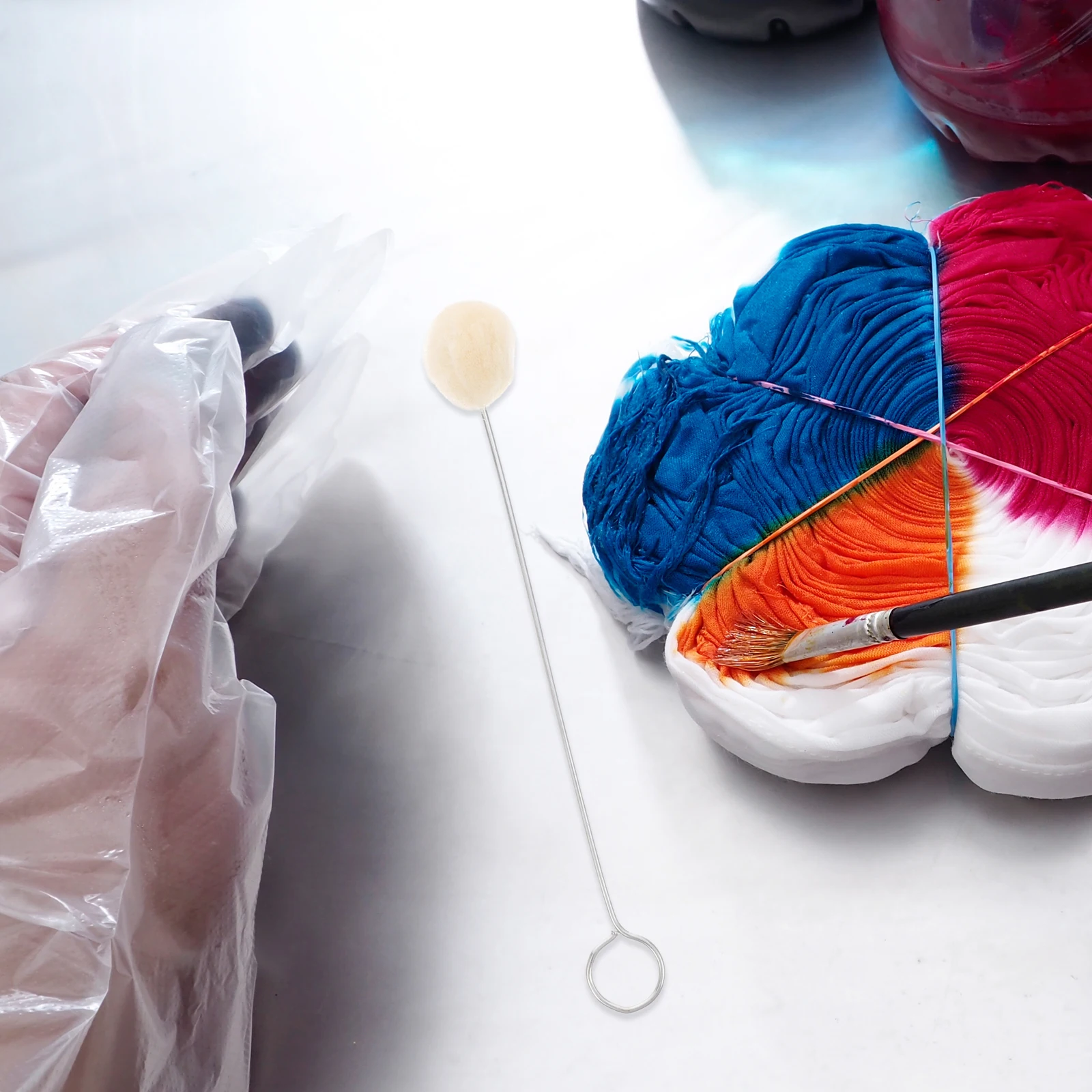 

50Pcs Dyeing Wool Daubers with Metal Handle Even Dye Distribution for Fabric Paper Staining Craft Projects Long