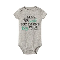 I May Be Amall But I'm One Big Wish Come Ture Baby Romper Newborn Bodysuit Short Sleeve Jumpsuit IVF Success NICU Baby Clothes 6