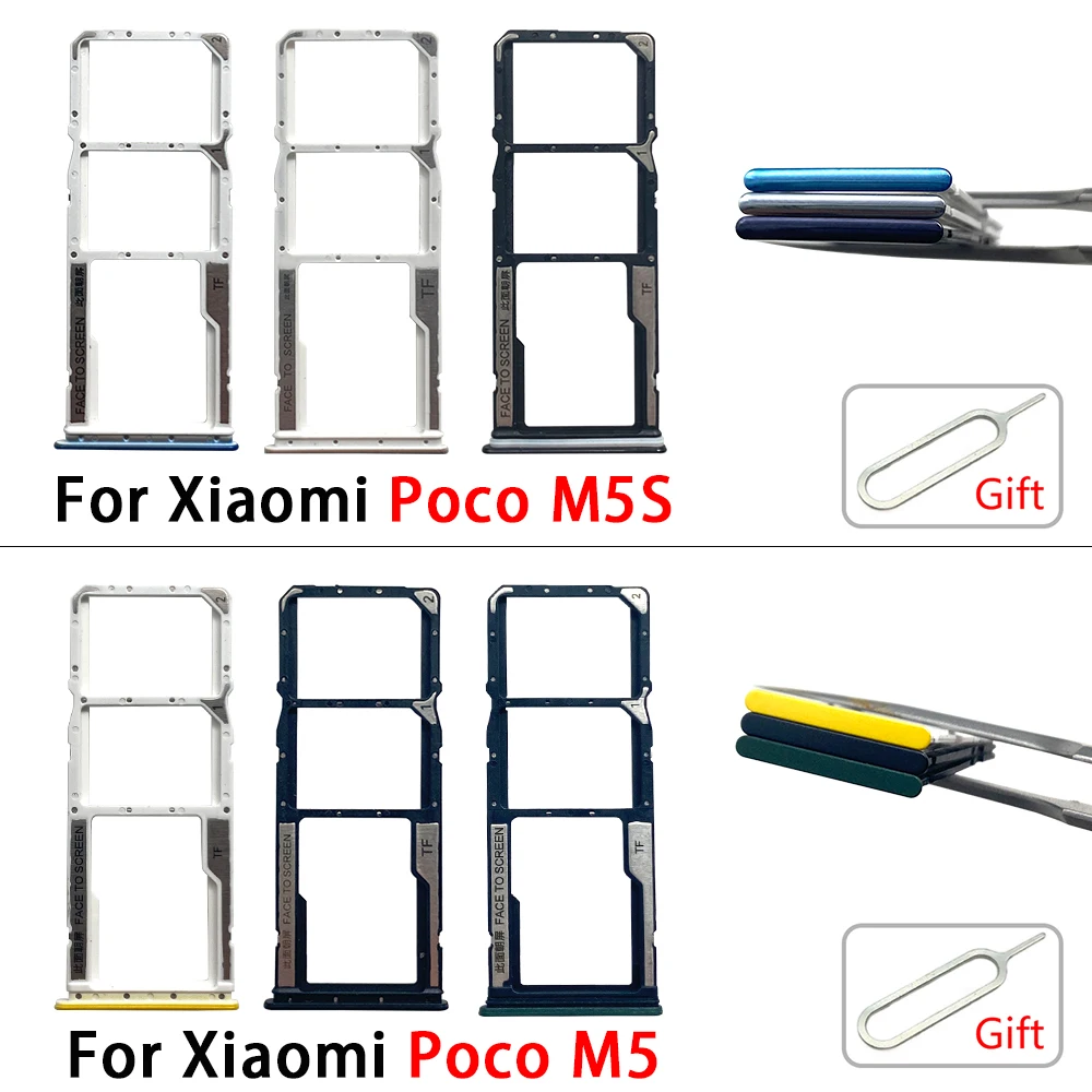 

10 Pcs SIM Card Tray Slot Holder Adapter Accessories For Xiaomi Poco M4 5G M5 M5S