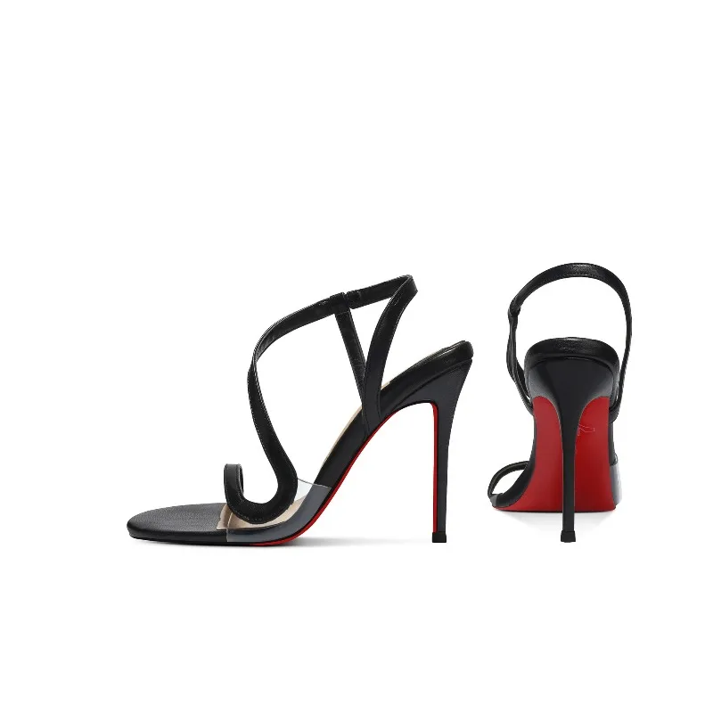 

2025 new black nude seven crutches eight crutches delicate new sandals