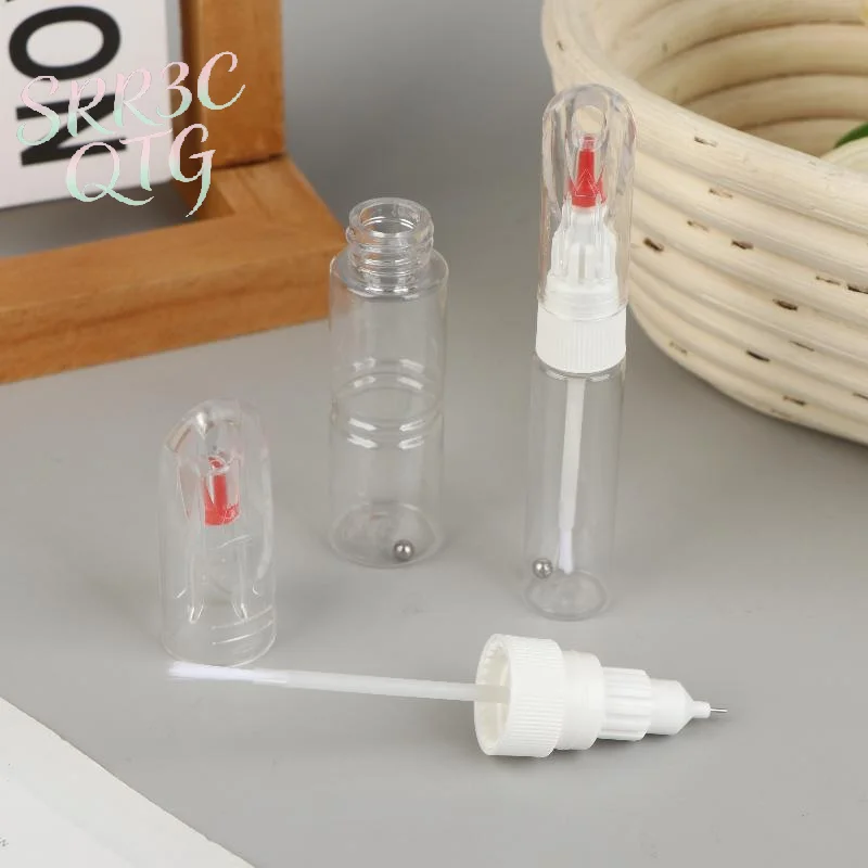 1/5Pcs 2 In 1 Needle Brush Dual-use Nail Polish Pen Empty Bottle Touch-up Paint Bottles Paint-mending Pen Dotted Pen+Drawing Pen