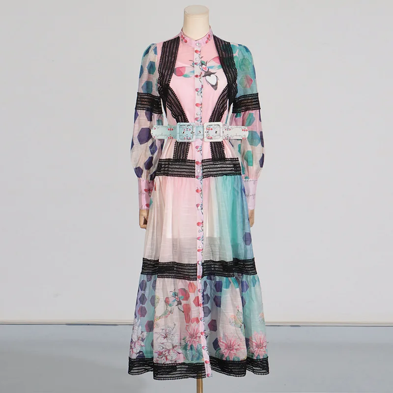 knee length dresses for ladies Gabriella Tea Dress Meadow Floral Blue main image 1