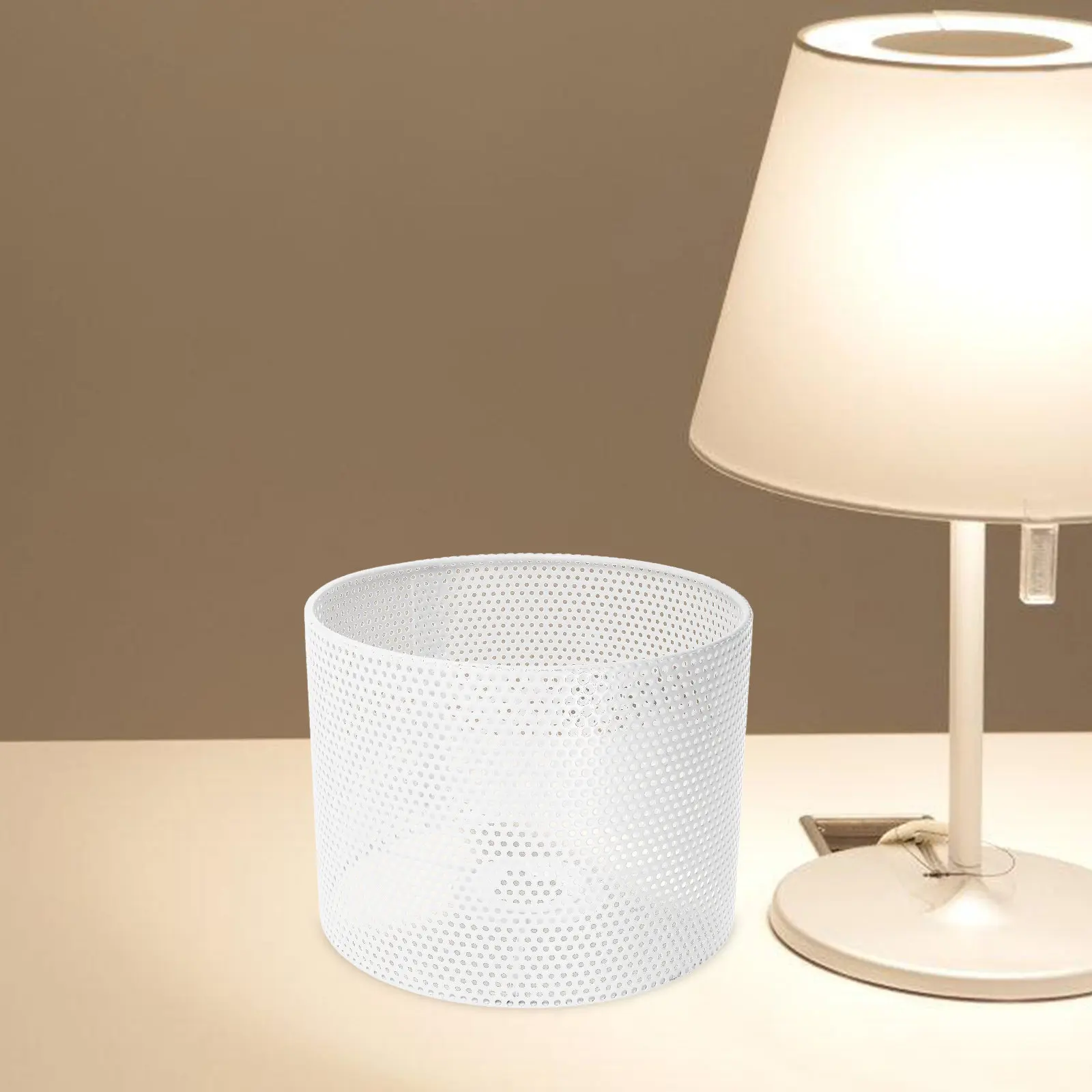 

Белый полый металлический абажур-цилиндр в форме барабана, железный, для подвесных светильников, напольных, настольных и потолочных ламп, декоративный, сменный