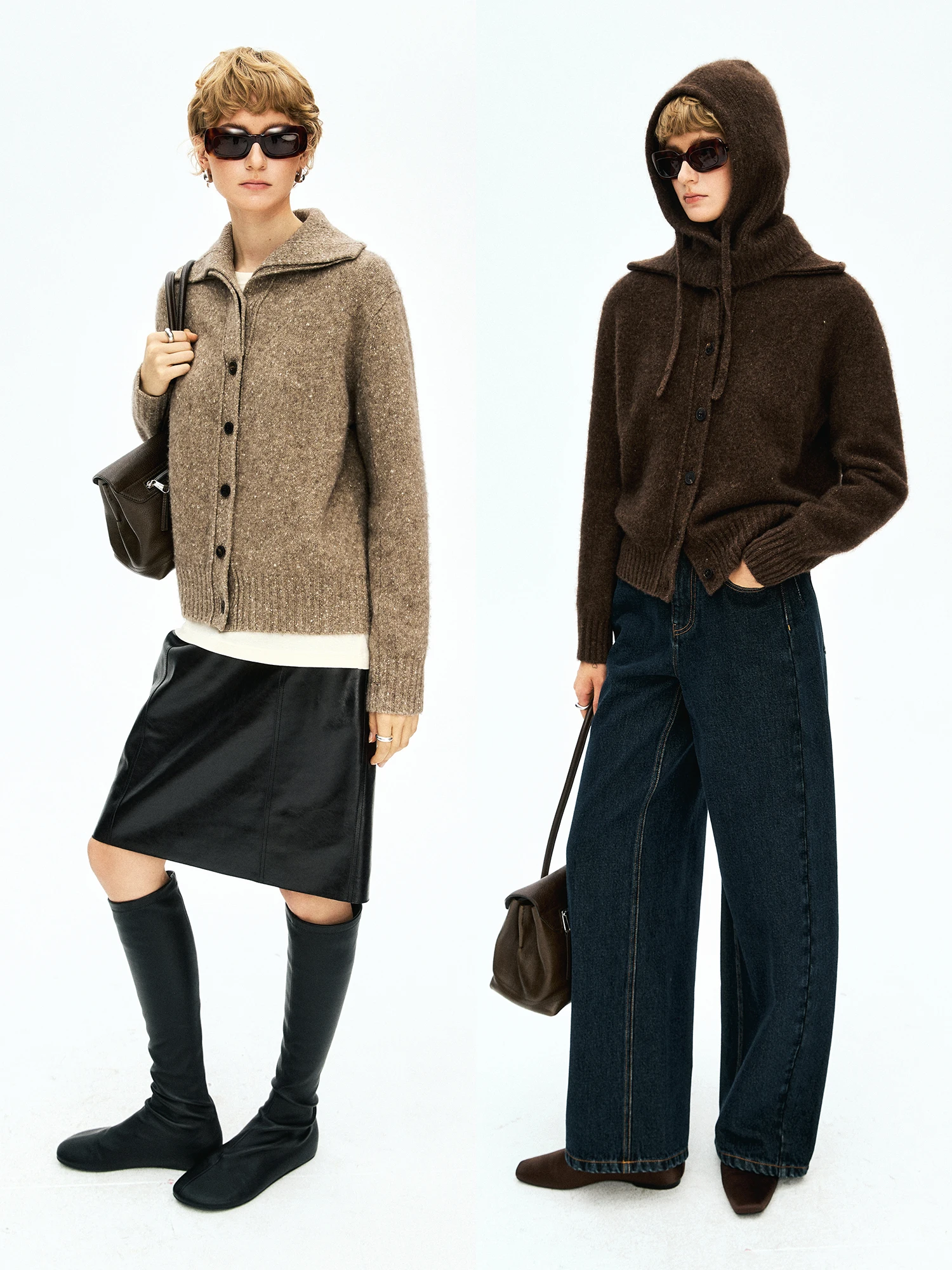 

Вязаный шерстяной кардиган MRS Studios в винтажном стиле, с большим воротником, на одной пуговице, женский, модный, зимний, с длинными рукавами