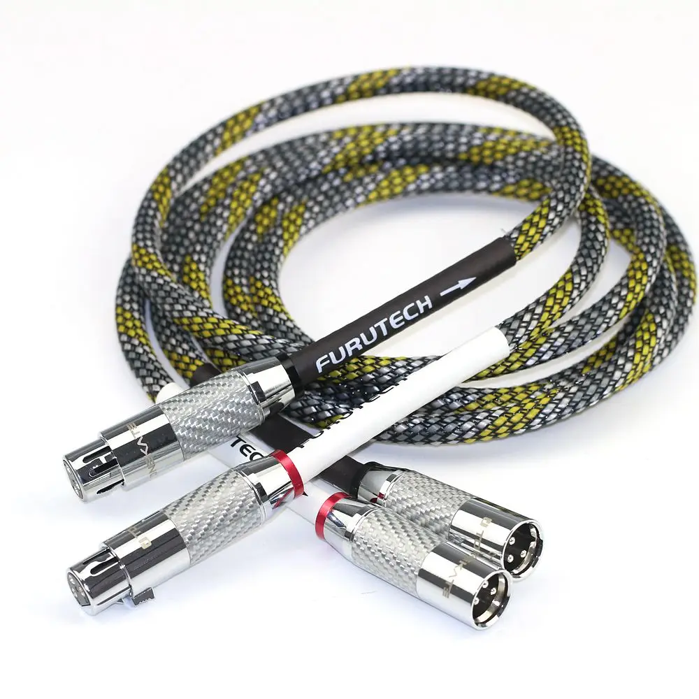 High quality Furutech u-P2.1 OCC HiFi Power Blaster XLR Balanced signal line equipped with white carbon fiber XLR Canon plug