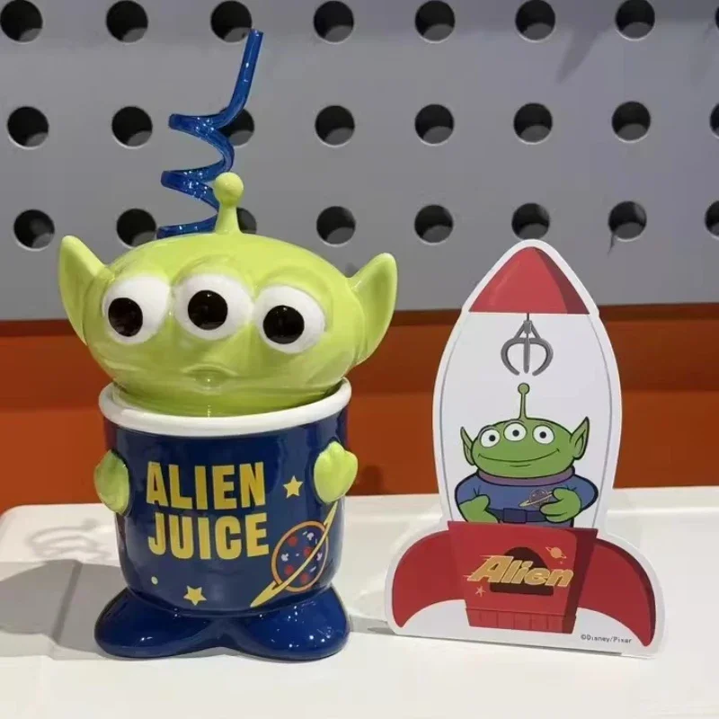

Anime Toy Story Buzz Lightyear Alien Star Restaurant Mu Covered Ceramic Water Cup Snack storage Home Decoration Gift