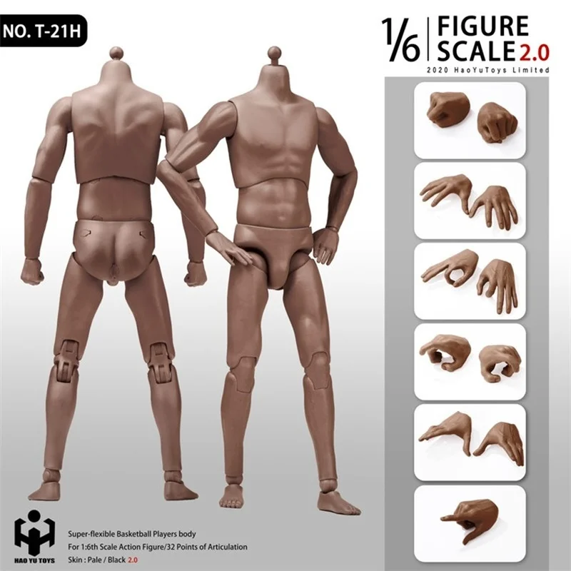 Haoyu 1/6 Scale Male Body 2.0 (T-20/T-21/T-01) - Zestaw figurek wojskowych z ulepszonym artykulacją Kolekcjonerski model żołnierza