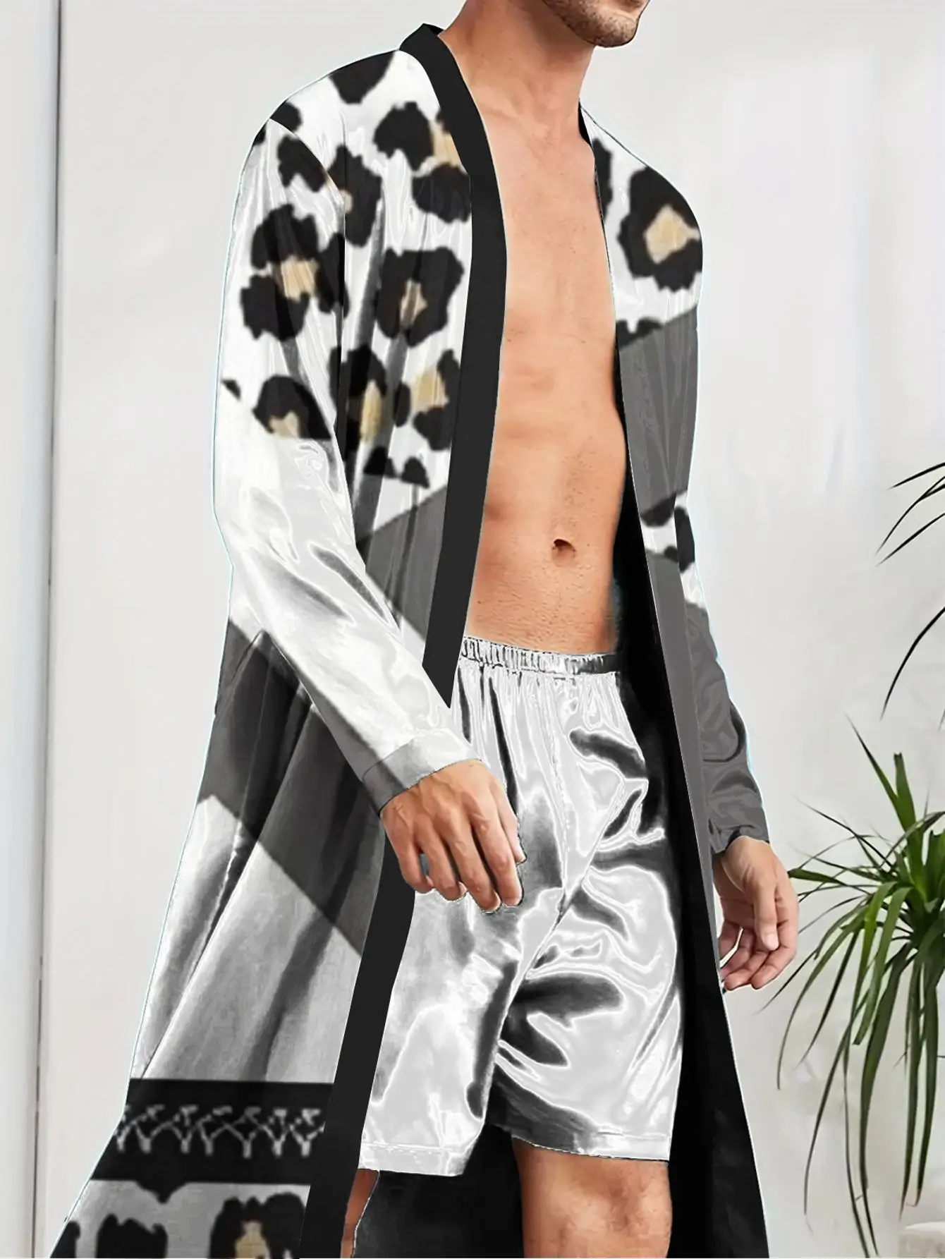 1pcs Men's Robes 2026 Spring/Summer nightie for men Polyester Graphic dressing gown Men's bathrobe Robe man Robes 3D Printed