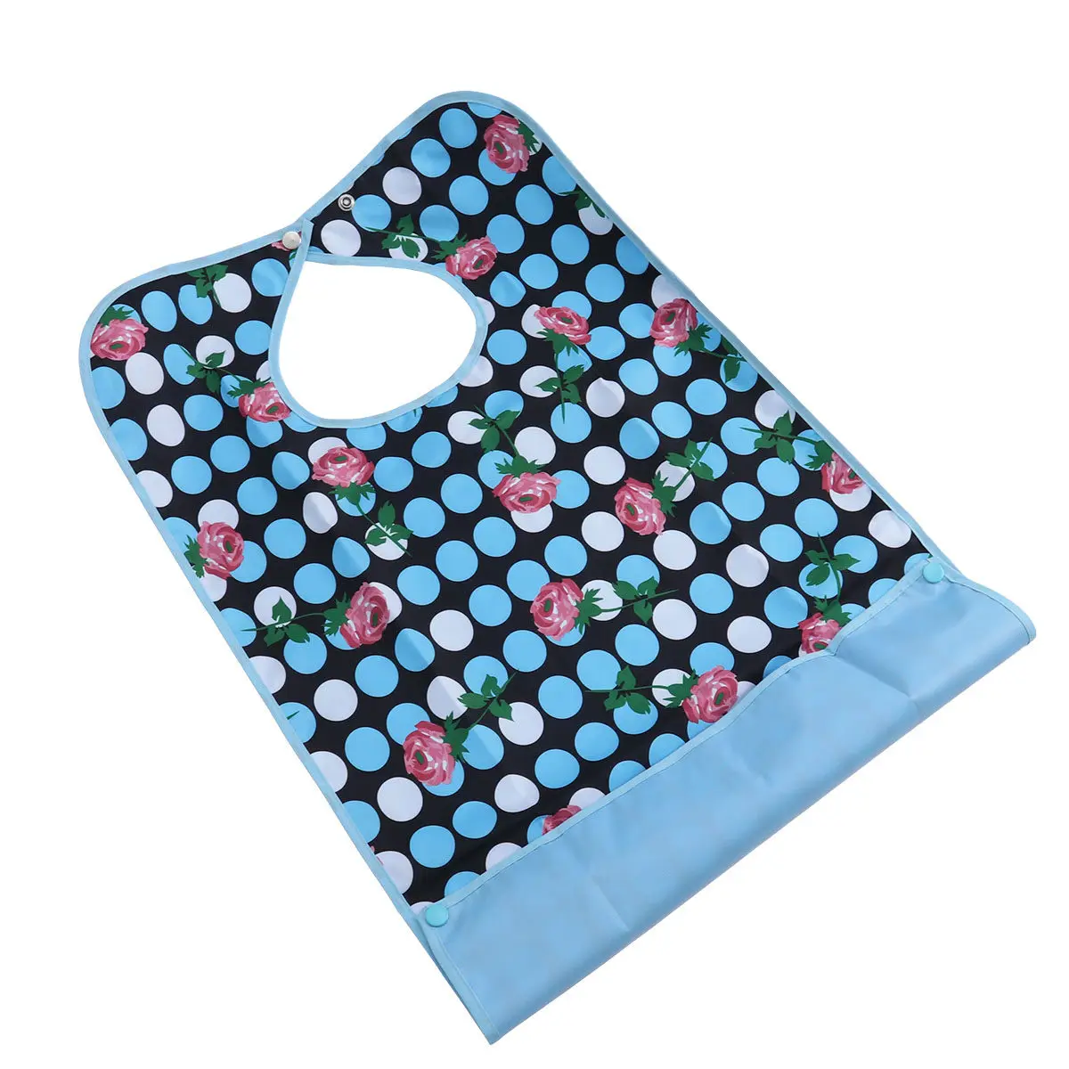 Double Layer Waterproof Adult Bib for Bedridden Convalescent Elderly with Dexterity Issues Mealtime Clothing Protector Absorbent