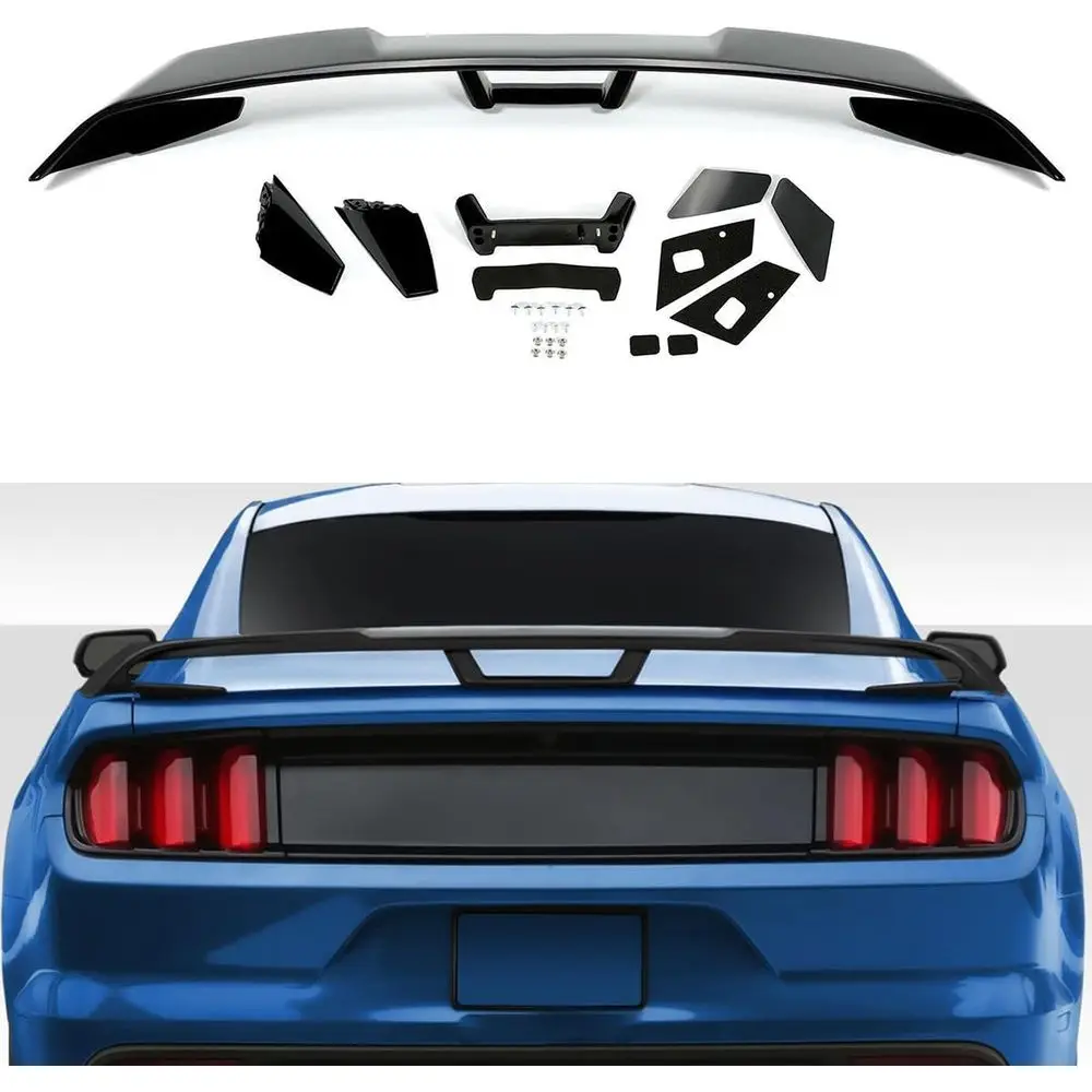 

Глянцевый черный спойлер на крышку багажника в стиле GT, совместимый с Ford Mustang 2015-2022 (2-дверный)
