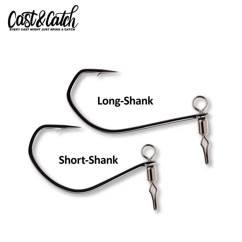 

Cast&Catch 7PCS/pack Swivel Dropshot Hook High Carbon Steel Barbed Hook Bass Soft Bait Freshwater Fishing Hook