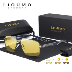 LIOUMO Night Vision Polarized Sunglasses Men Women Photochromic Driving Glasses Unisex Yellow Lens UV400 gafas de sol hombre