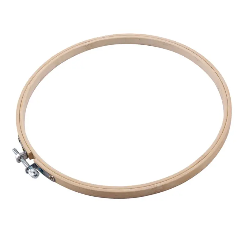 AT59 24 قطع 8 بوصة خشبية مستديرة التطريز الأطواق قابل للتعديل الخيزران دائرة عبر غرزة هوب الدائري السائبة بالجملة