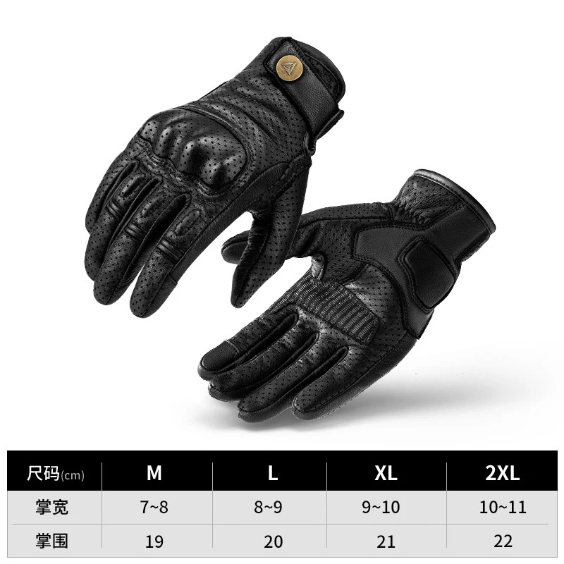 Summer Motorcycle Fingerless Gloves Accessories Goatskin Leather Half Finger Gloves Motocross Gloves