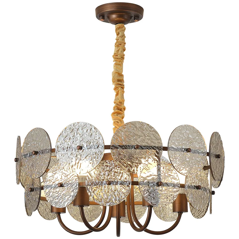 

French retro, medieval Nanyang style study, tea room lamp, designer creativity, main lamp